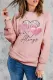 Pink Pink Love Heart Long Sleeve Sweatshirt