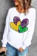 Mardi Gras Solid Heart-shaped Round Neck Casual pullover sweatshirt