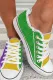 Mardi Gras Carnival Green Purple Golden Canvas Shoes Flats