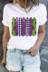 Mardi Gras Color Block Graphic T-shirt