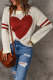 Beige Heart Graphic Wide Sleeves Sweater