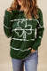 St. Patrick's Day Clover Graphic Striped Split Drawstring Shift Casual Hoodie