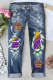 Mardi Gras Ripped Casual Jeans