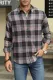 Black Plaid Pocketed Men's Buttoned Shirt