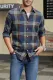 Plaid Pocketed Men's Buttoned Shirt