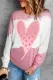 Love Heart Round Neck Casual Blouse