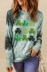 St. Patrick\'s Day Clover Graphic Tie-dye Round Neck Casual Sweatshirt