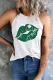 St. Patrick's Day Lips Round Neck Casual Tank Tops