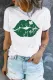 St. Patrick's Day Lip Round Neck  Casual T-Shirts