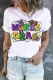 Mardi Gras Carnival Letter Round Neck Shift Casual T-Shirts