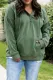 Green Plus Size Button Down Hooded Sweatshirt with Pocket