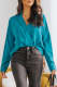 Green Haines Collared Satin Blouse