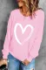 Love Heart Round Neck Casual pullover sweatshirt