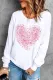 Petal Pink Heart-Shaped Round Neck Shift Casual sweatshirt