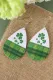 Green-2 Clovers Plaid Patterns Earrings
