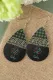 Striped Leopard Plaid Holiday Wishes Letters Print Earrings
