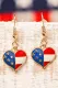 Independence Day American Heart Earrings
