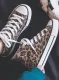 Women's Canvas Shoes Cute Leopard Lace-up Shoes