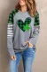 St. Patrick's Day Clover Striped Plaid Round Neck Shift Casual sweatshirt