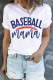 Baseball MAMA Letter Round Neck Shift Casual T-Shirts