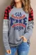 The Baseball Striped Plaid Round Neck Casual Pullover Sweatshirt