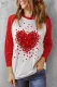 Love HeartPatchwork Heart-shaped one Round Neck Casual Blouse