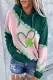 St. Patrick\'s Day Heart-shape Graphic Tie Dye Print Pocket Casual Hoodies