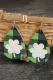 Clover Plaid Double-layer PU Leather Earrings