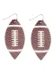 Brown Women\'s Earrings Football PU Leather Earrings