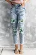 Clover Graphic Distressed Slim-fit Jeans
