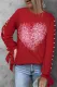 Pink Heart-shape Graphic Round Neck Shift Casual Blouse