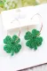 St. Patrick's Day Clover Big Ring Earrings