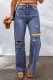 Solid Cut-out Shift Casual Jeans