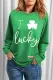 St Patrick Luck Clover Graphic Print Sweatshirt