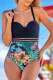 Floral Patchwork Colorblock Bodycom Sexy One Pieces