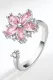 Cherry Blossom Pink Zircon Flower Ring