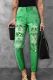 St. Patrick's Day Green Shamrock Graphic Casual Ripped Jeans