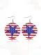American Flag Circle Earrings