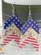 American Flag Color Block PU Earrings