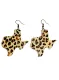 Leopard Texas Independence Day Stylish Casual Earrings