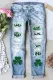 St. Patrick's Day Clover Graphic Casual Ripped Jeans