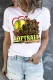 Softball Letter Graphic Round Neck Shift Casual T-Shirts