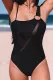 Slash Mesh Cutout Asymmetric One Piece Swimsuit