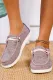 Pink Lace Up Decor Slip On Casual Shoes
