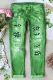 St. Patrick's Day Green Clover Graphic Casual Ripped Jeans