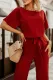Red Oh So Glam Belted Wide Leg Jumpsuit