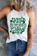 St. Patrick's Day Clover Round Neck Sheath Casual Tank Tops