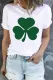 St. Patrick's Day Clover Round Neck Shift Casual T-Shirts
