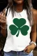 St. Patrick's Day Clover Round Neck Shift Casual Tank Tops