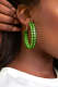 Plaid Earrings Green